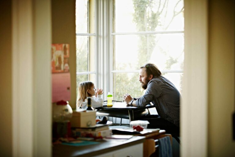 Child Custody - Father and Daughter talking in kitchen